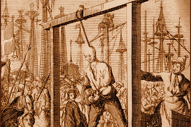 Gentleman pirate Stede Bonnet is hanged from the gallows (Photo by Alamy) Gentleman pirate Stede Bonnet is hanged from the gallows