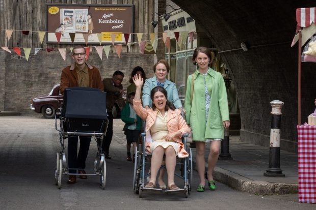 Call the Midwife Woman in wheelchair with two women pushing a pram