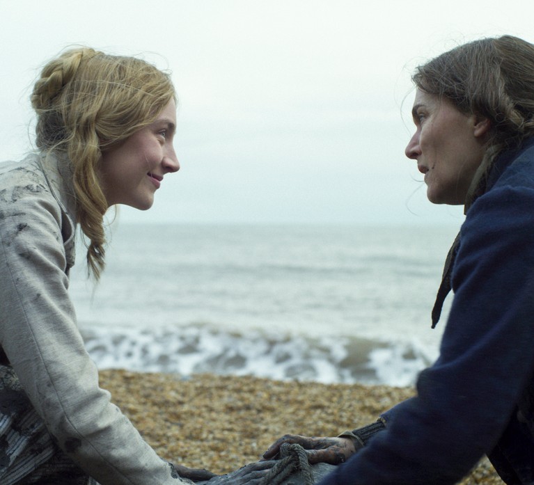 Charlotte Murchison (Saoirse Ronan) and Mary Anning (Kate Winslet) in Francis Lee's new film 'Ammonite'. (Photo courtesy of Lionsgate UK / See-Saw Films) Charlotte Murchison (Saoirse Ronan) and Mary Anning (Kate Winslet) in Francis Lee's new film 'Ammonite'. (Photo courtesy of Lionsgate UK / See-Saw Films)