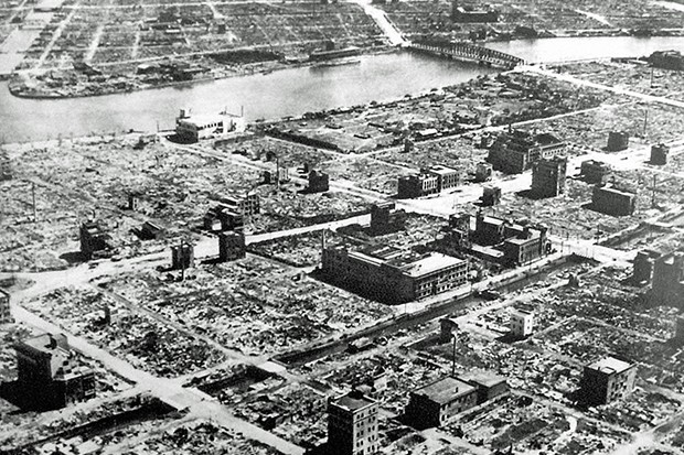 Aftermath_tokyo_firebombing A landscape in the aftermath of US Air Force firebombing of Tokyo in March 1945