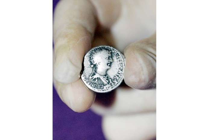 Cleopatra's face on a coin Cleopatra's face on a coin