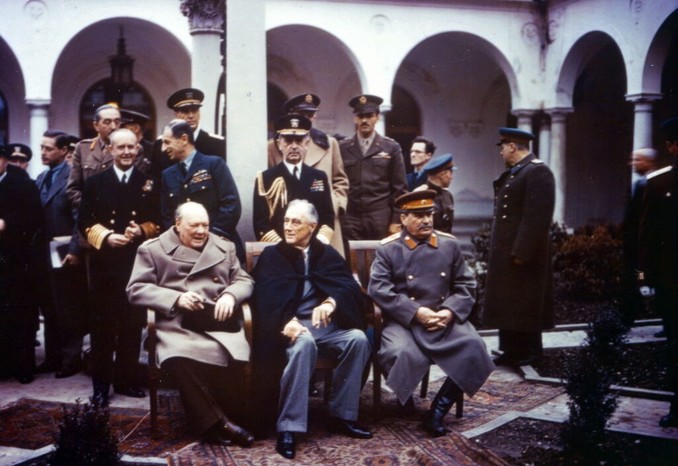 The original ‘Big Three’ at Livadia Palace in Yalta: Churchill, Roosevelt and Stalin. None of them came away from the summit with everything they had hoped for. (Photo by PhotoQuest/Getty Images) The original ‘Big Three’ at Livadia Palace in Yalta: Churchill, Roosevelt and Stalin. None of them came away from the summit with everything they had hoped for. (Photo by PhotoQuest/Getty Images)