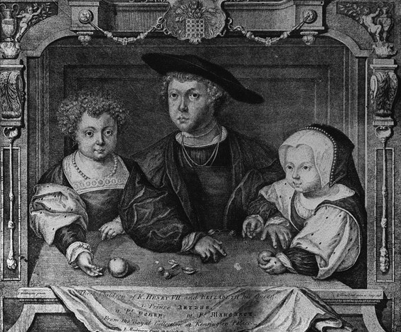 A portrait of three of the children of Henry VII: Prince Henry; Arthur Prince of Wales and Princess Margaret. (Photo by Hulton Archive/Getty Images) A portrait of three of the children of Henry VII: Prince Henry; Arthur Prince of Wales and Princess Margaret. (Photo by Hulton Archive/Getty Images)