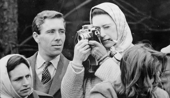 Margaret And Anthony Professional photographer Antony Armstrong-Jones, the Earl of Snowdon, watches critically as his fiancee Princess Margaret (1930 - 2002) takes a snap at the Badminton Horse Trials. (Photo by Keystone/Getty Images)