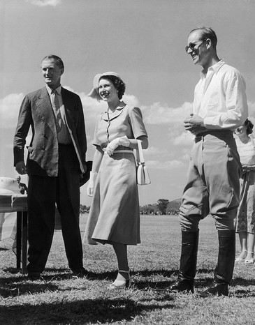 Queen In Kenya 3rd February 1952: Princess Elizabeth and the Duke of Edinburgh attend a polo match at Nyeri in Kenya, only days before the death of her father, King George VI. (Photo by Chris Ware/Keystone/Getty Images)
