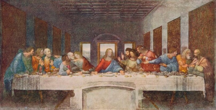The 'Last Supper', painted at the Convent of Santa Maria delle Grazie, Milan. (Photo by The Print Collector/Getty Images) Leonardo da Vinci's Last Supper