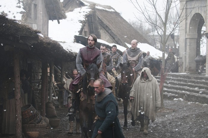 David Dawson, Brian Vernel and Simon Kunz in season 1 of 'The Last Kingdom' (2015). (Photo by Netflix/The Hollywood Archive) Season 1 of 'The Last Kingdom'