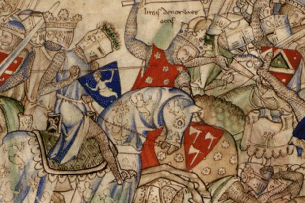 Harald Hardrada, king of Norway, was slain at the battle of Stamford Bridge in England in 1066 (Photo by Alamy) Depiction of the battle of Stamford Bridge. Harald Hardrada, king of Norway, seen here wielding a battleaxe, was slain at the battle