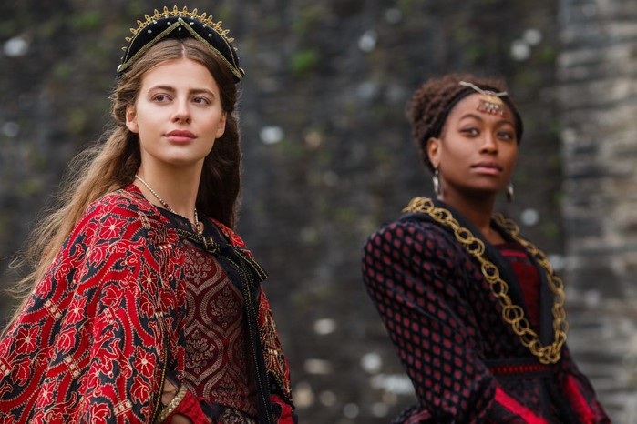 Nadia Parkes as Rosa and Stephanie Levi-John as Lina, two ladies-in-waiting to Catherine of Aragon. (Image credit: Starz) Nadia Parkes as Rosa and Stephanie Levi-John as Lina, two ladies-in-waiting to Catherine of Aragon. (Image credit: Starz)