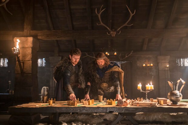 King Constantine (left) plots invasion with his nephew in season 5 of The Last Kingdom (Photo courtesy of Netflix) Ross Anderon as Domnal and Rod Hallet as Constantin in The Last Kingdom season 5